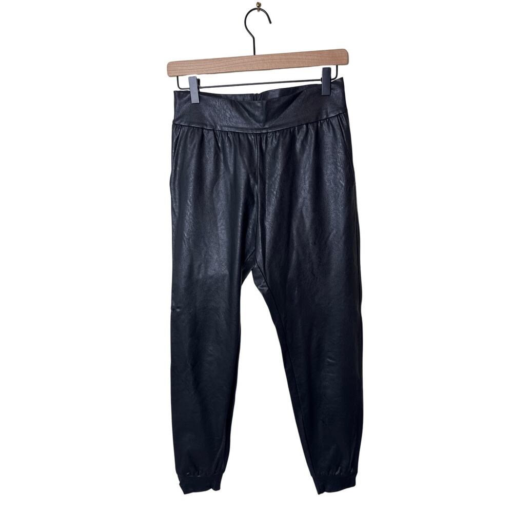 COMMANDO Faux Leather Pull On Jogger Pant  Black Size Small